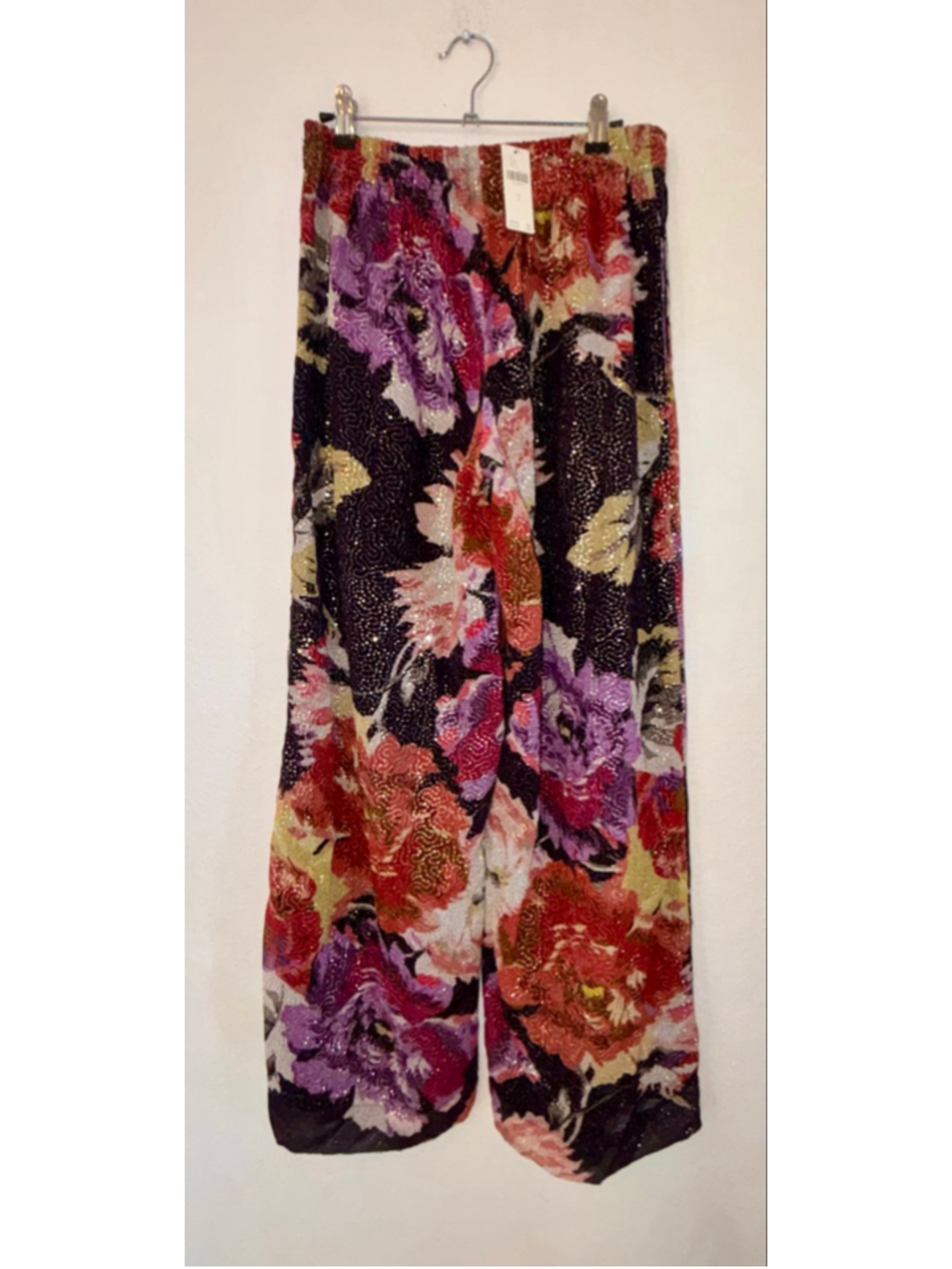 NEW Ranna Gill Designer Avant Garde Sequin Floral WideLeg Pants S Anthropologie - Picture 3 of 10